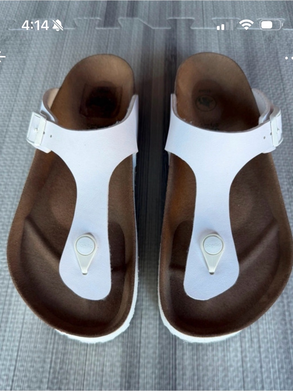 Papillio White Buckle T-Strap Sandal